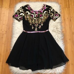 Virgos Lounge Sequin Beaded Dance Sport Party Evening Mini Dress size 6